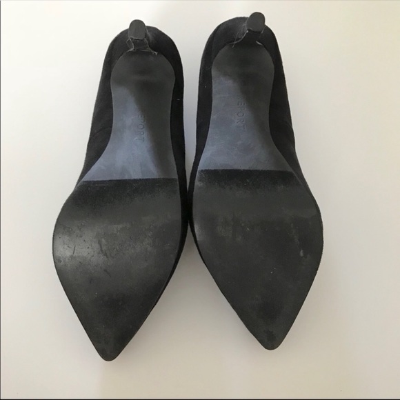 Report Faux Suede Pointed Toe Black Pumps Heels 8 - Picture 3 of 5